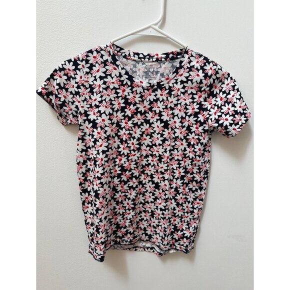 J.Crew Collector Tee XXS Floral Print Cotton Navy/White/Red Short Sleeve Womens - Picture 1 of 3